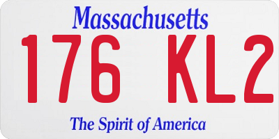 MA license plate 176KL2
