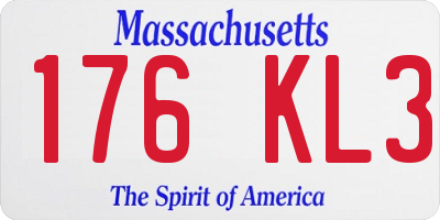 MA license plate 176KL3