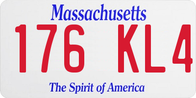MA license plate 176KL4