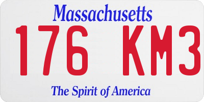 MA license plate 176KM3