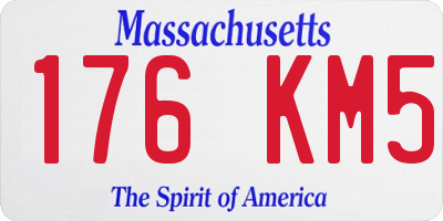 MA license plate 176KM5