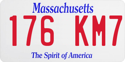 MA license plate 176KM7