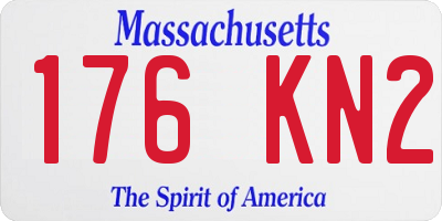 MA license plate 176KN2