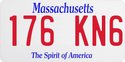 MA license plate 176KN6