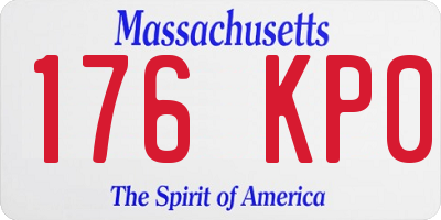 MA license plate 176KP0