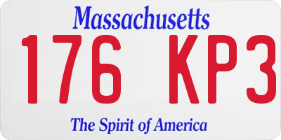 MA license plate 176KP3