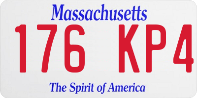 MA license plate 176KP4