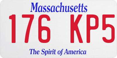 MA license plate 176KP5