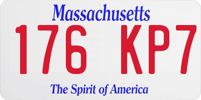 MA license plate 176KP7