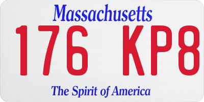 MA license plate 176KP8