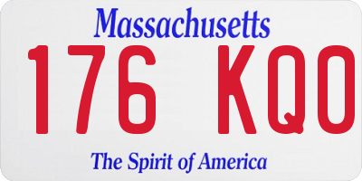 MA license plate 176KQ0