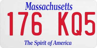 MA license plate 176KQ5