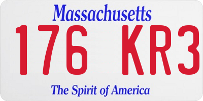 MA license plate 176KR3