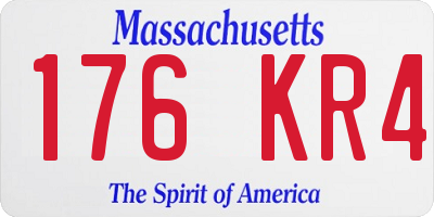 MA license plate 176KR4