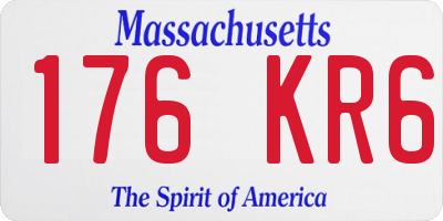MA license plate 176KR6