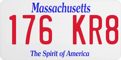 MA license plate 176KR8