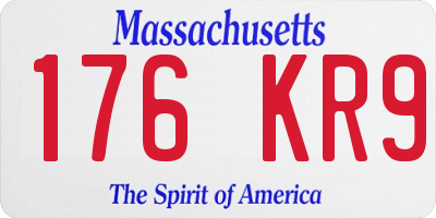 MA license plate 176KR9