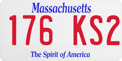 MA license plate 176KS2
