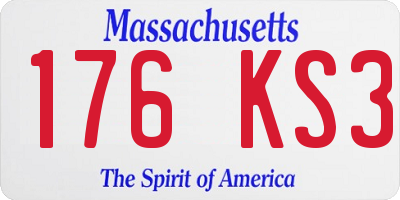 MA license plate 176KS3