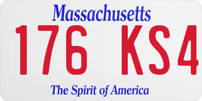 MA license plate 176KS4
