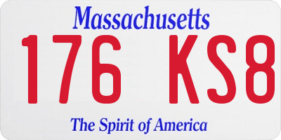 MA license plate 176KS8