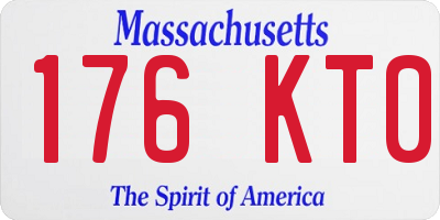 MA license plate 176KT0