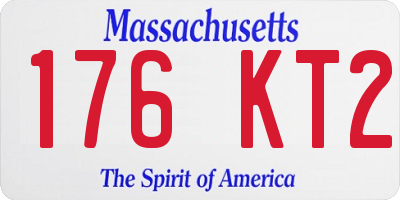 MA license plate 176KT2