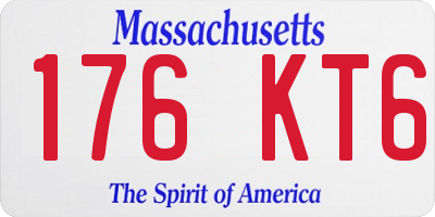 MA license plate 176KT6