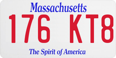 MA license plate 176KT8