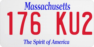 MA license plate 176KU2