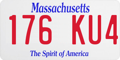 MA license plate 176KU4