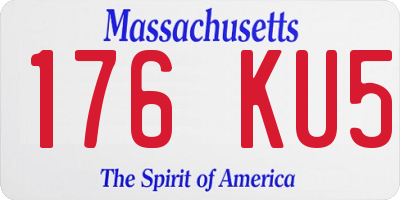 MA license plate 176KU5