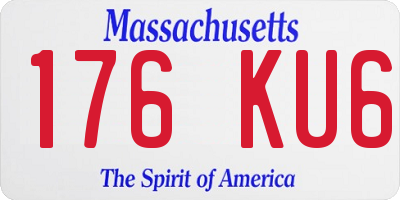 MA license plate 176KU6