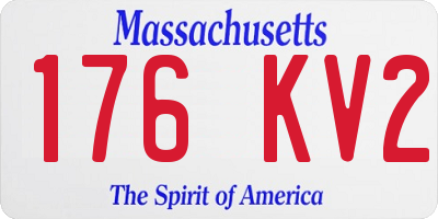MA license plate 176KV2