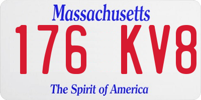 MA license plate 176KV8