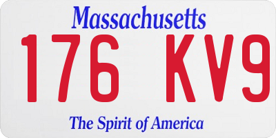MA license plate 176KV9