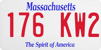 MA license plate 176KW2