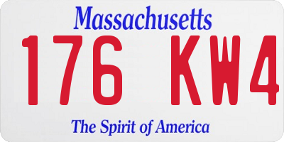MA license plate 176KW4