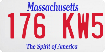 MA license plate 176KW5