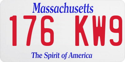 MA license plate 176KW9