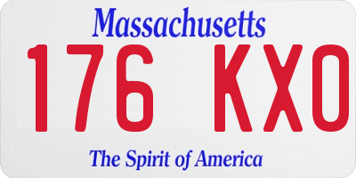 MA license plate 176KX0