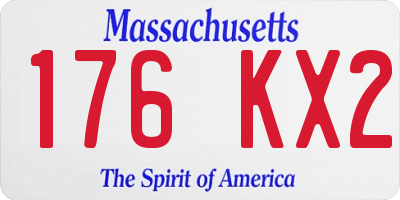 MA license plate 176KX2