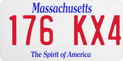 MA license plate 176KX4