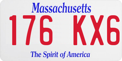 MA license plate 176KX6
