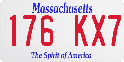MA license plate 176KX7