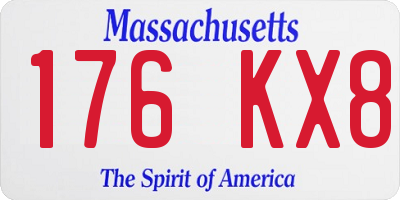 MA license plate 176KX8