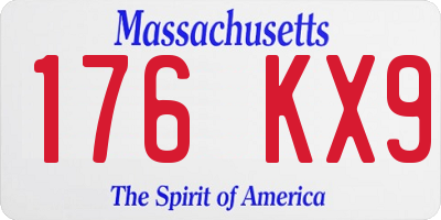 MA license plate 176KX9