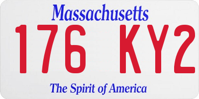 MA license plate 176KY2