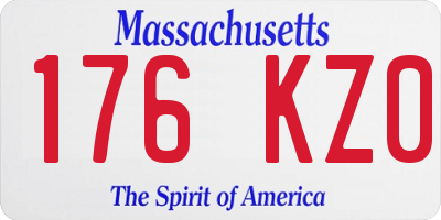 MA license plate 176KZ0