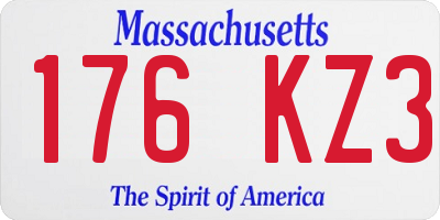 MA license plate 176KZ3